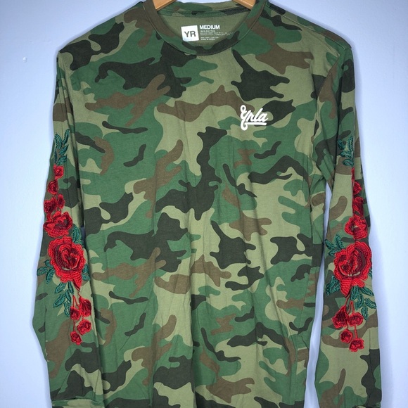 Young & Reckless Tops - YRLA Camo Stretch Embroidered L/S Tee
